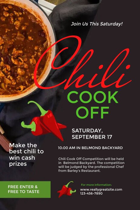 Chili Cook Off Poster Template | PosterMyWall