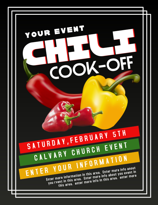Black Chili Cook Off Flyer Template PosterMyWall