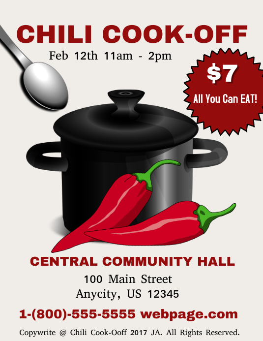 Chili CookOff Template PosterMyWall