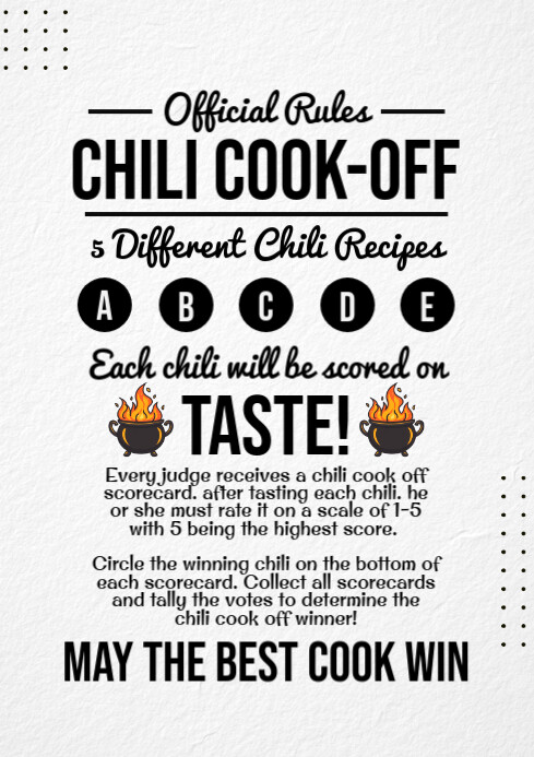 Copy Of Chili Cook Off Score Rules Template PosterMyWall Copy Of Chili Cook Off Score Rules Template PosterMyWall