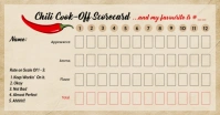 Chili Cook Off ScoreCard Template Facebook Shared Image