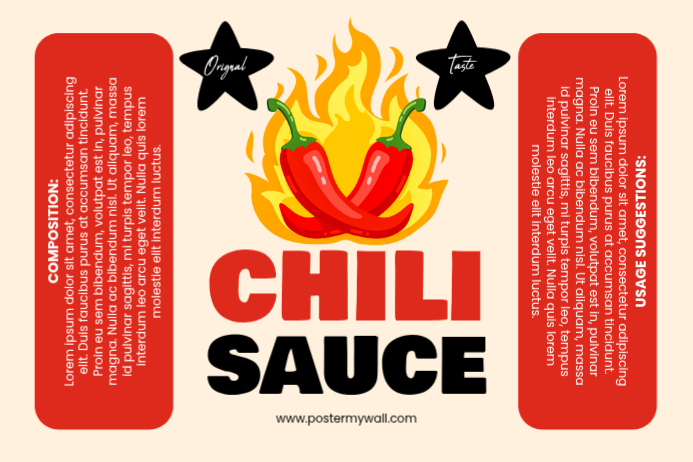 Chilli Sauce Label Design Cd R Chili Sauce Label Template | PosterMyWall