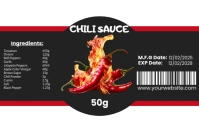 Chili sauce product label design template