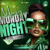 chill good vibes club party event design template green Square (1:1)