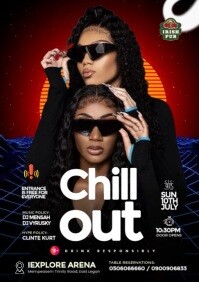 Chill Out Party Design Video Ad A4 template