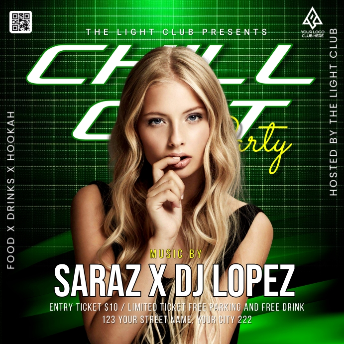 Chill Out Party Event Instagram Post template
