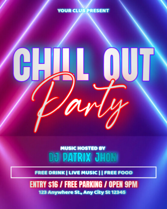Copy of Chill out party post | PosterMyWall
