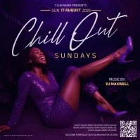 Chill out sunday neon purple club party event design template Instagram-bericht