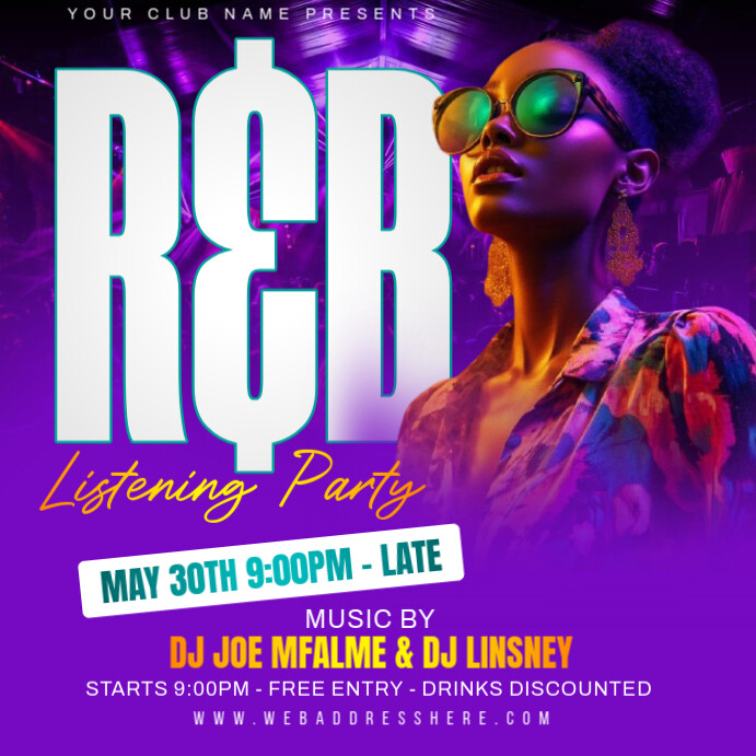 chill vibes flyer template – ideal for r&b nights Instagram 帖子