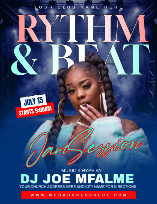 chill vibes flyer template – ideal for r&b nights Folheto (US Letter)