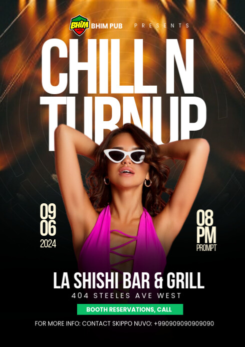Chill Vibes Party Poster A4 template