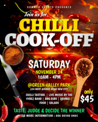 Chilli Cook Off Chili Cookoffs Spicy Food Competition Contest Challenge Event Invite Flyer Template Instagram Portrait