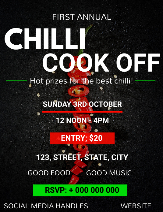 CHILLI COOK OFF Template | PosterMyWall