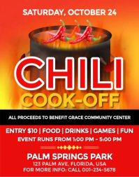 สีแดง Chili Cook-Off Iphosta/Ibhodi lasebondeni Template