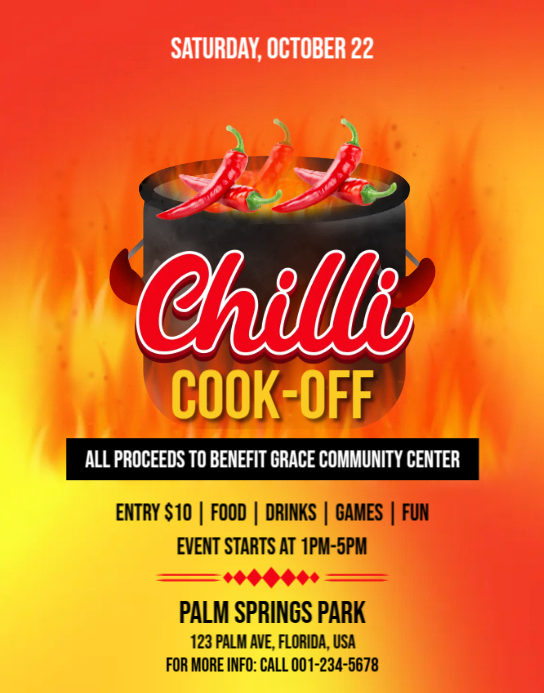 Chilli Cook-Off Flyer Template | PosterMyWall