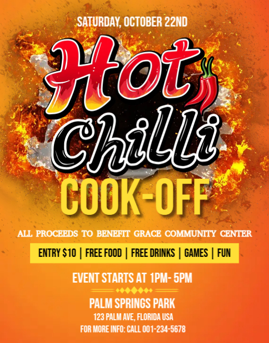 Chilli Cook-Off Flyer Template | PosterMyWall
