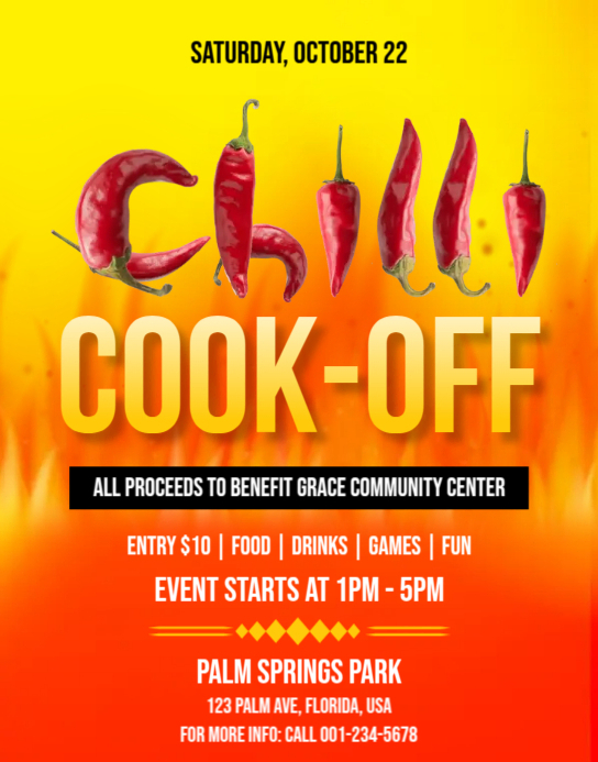 Chilli Cook-Off Flyer Template | PosterMyWall