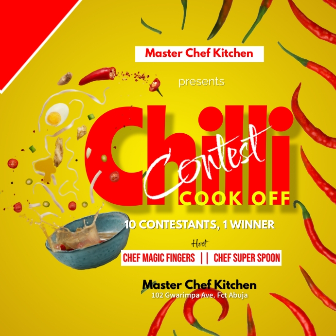 Chilli cooking contest flyer Template | PosterMyWall
