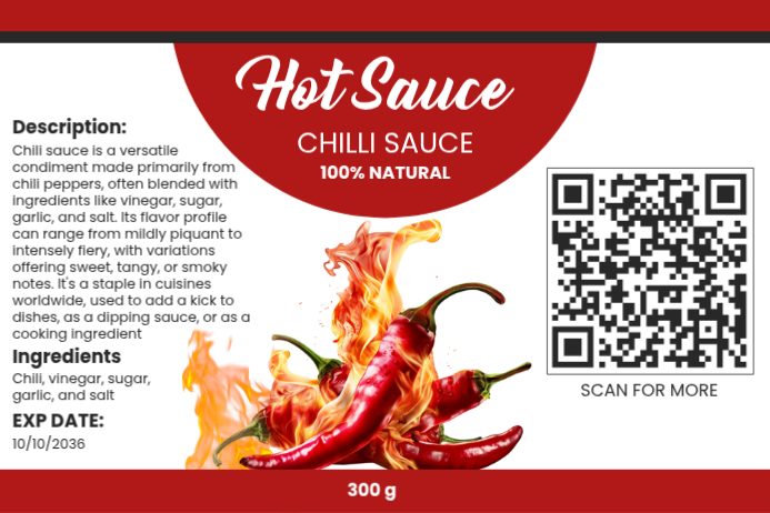 Chilli Hot Sauce Label Labels Template | PosterMyWall