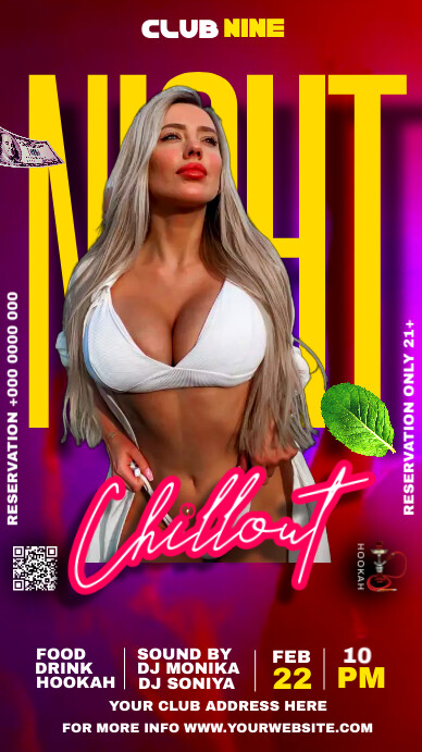 chillout night party/disco night Instagram Story template