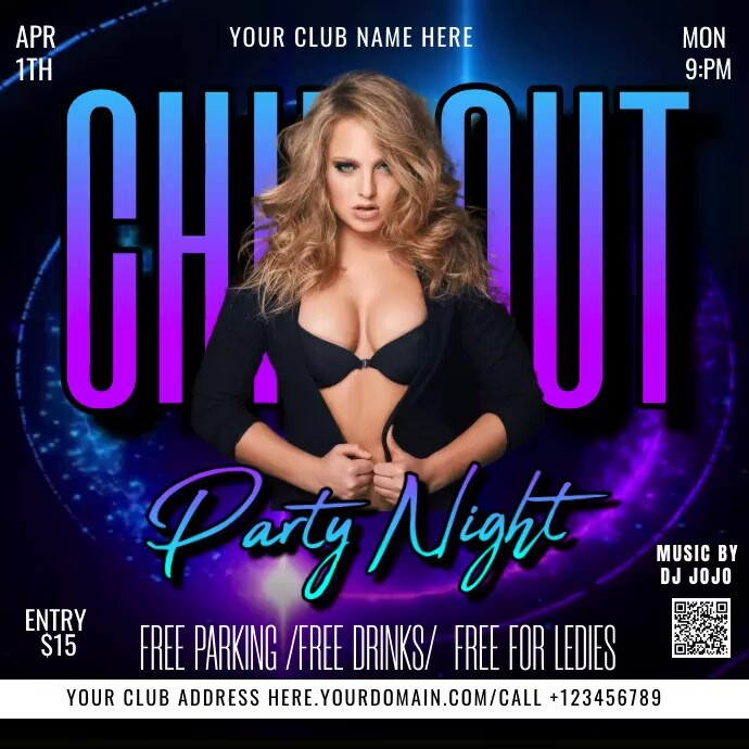 CHILLOUT PARTY NIGHT Instagram Post template