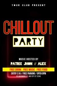 Chillout party video Poster template