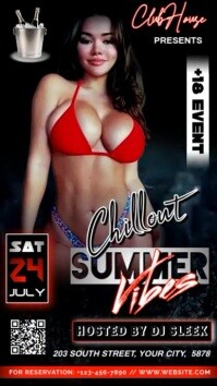 CHILLOUT SUMMER VIBES PARTY FLYER POSTER Instagram Story template