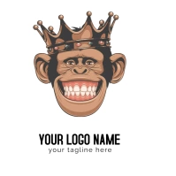 Chimpanzee Monkey graphy Humour โลโก้ template
