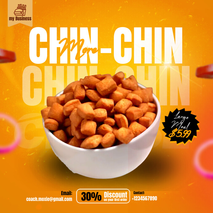 CHIN - CHIN FAST FOOD RESTUARANT FLYER Instagram Post template