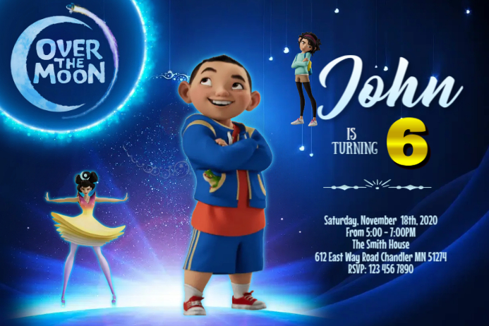 Chin Over the moon เทมเพลต | PosterMyWall