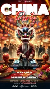China Chinese new year party dj story psd template