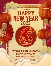 Yellow Chinese New Year Video Flyer (US Letter) template
