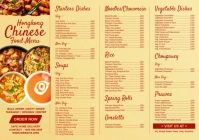 Chinese Food Menu Card Template A5