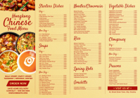 Chinese Food Menu Card Template A5
