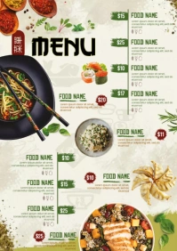 Chinese Food Menu A4 template
