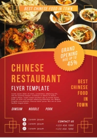 Chinese Food Menu Template A4