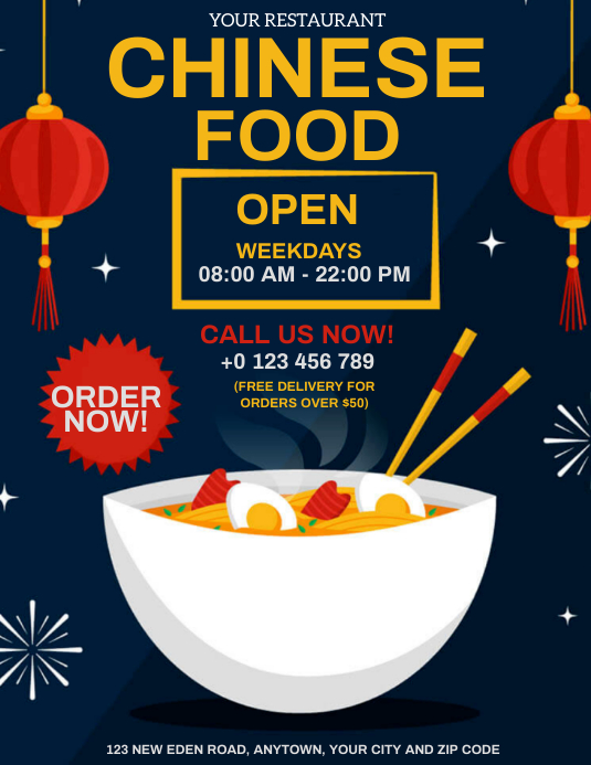 CHINESE FOOD RESTAURANT FLYER TEMPLATE PosterMyWall CHINESE FOOD RESTAURANT FLYER TEMPLATE PosterMyWall