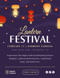 Chinese Lantern Festival Minimal Flyer Image Ulotka (US Letter) template