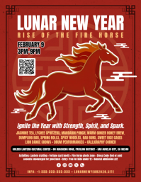 Chinese Lunar New Year Celebration Flyer Template Løbeseddel (US Letter)