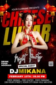 Chinese Lunar Party Poster template