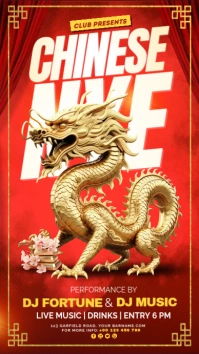 chinese new year, chinese new year party เรื่องราวบน Instagram template