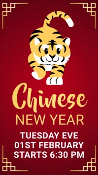 chinese new year, chinese new year party เรื่องราวบน Instagram template