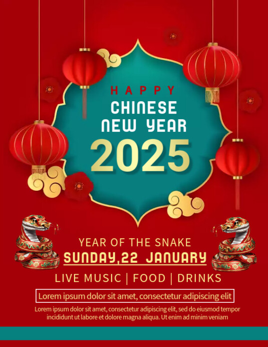 Chinese new year,2025,event Flyer (US Letter) template
