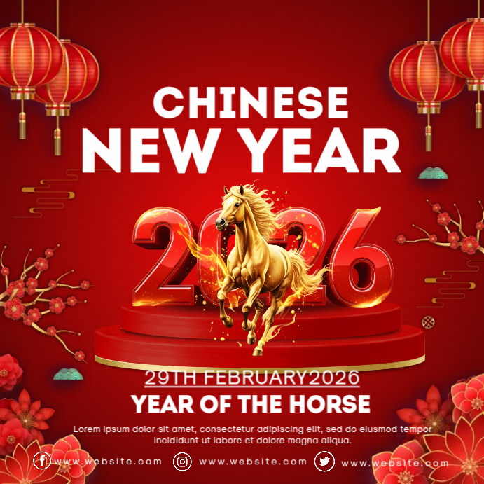 Chinese new year,2026,event Publicación de Instagram template
