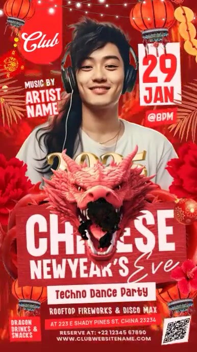 Copy of Chinese New Year's Eve Party Display Template | PosterMyWall