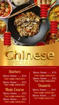 chinese new year, chinese menu Digital Display (9:16) template