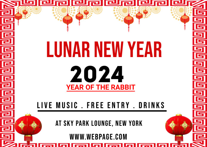 chinese new year, lunar new year Pocztówka template