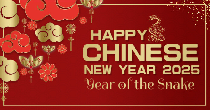Chinese new year,new year,2025 ภาพที่แชร์บน Facebook template
