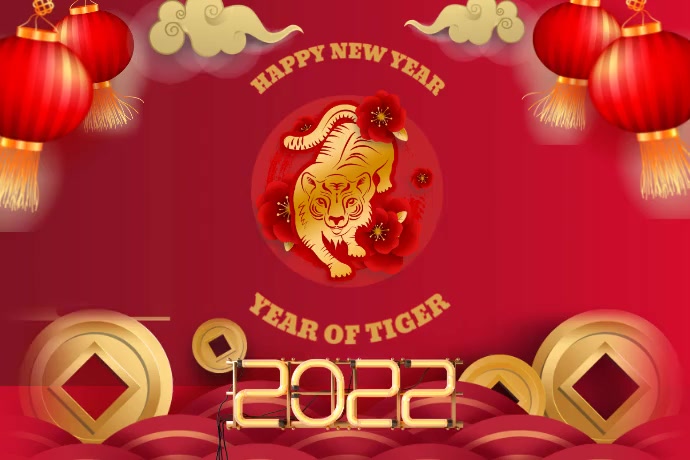 Chinese new year,year of Tiger Plakat template