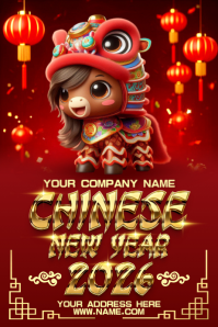 Chinese New Year 2026 Banner 4' × 6' template
